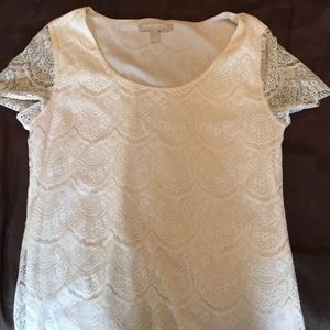 Lace detail top with cap sleeve detail